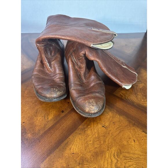 Full Leather Stewart Boot Co Rustic Brown Men’s 9EE Cowboy Ranch Hand Made Boot - Picture 11 of 16